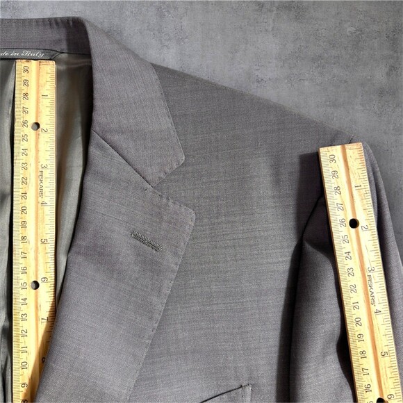 CANALI Made in Italy 40L US Gray Mens Blazer Sport Coat Jacket SUPER120*S Wool - Picture 10 of 16